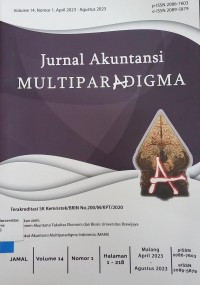 JURNAL AKUNTANSI : JURNAL AKUNTANSI MULTIPARADIGMA VOLUME 13, NOMOR 1